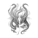 Gemini dragon tattoo design idea