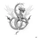 Gemini dragon tattoo design idea