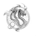 Gemini dragon tattoo design idea