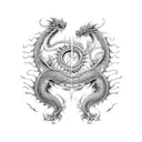 Gemini dragon tattoo design idea