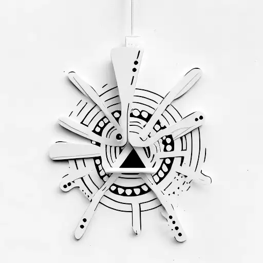 wall phone hanging off hook tattoo design idea