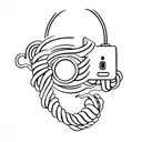 phone hanging off hook tattoo design idea