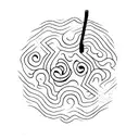 phone hanging off hook tattoo design idea