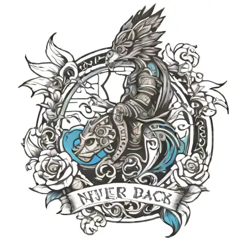 Never look back,  respect the past,  create the future  tattoo design idea