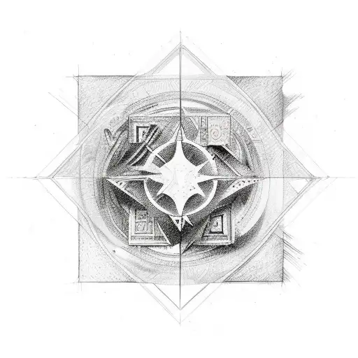 Abstract representation of the Ten Commandments tattoo design idea