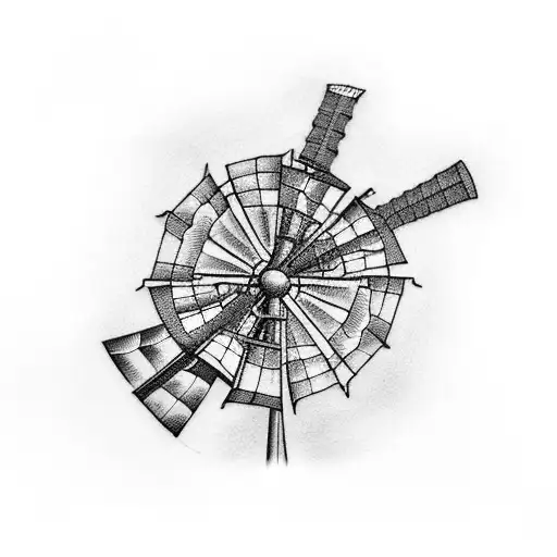 Sandhills Windmill tattoo design idea