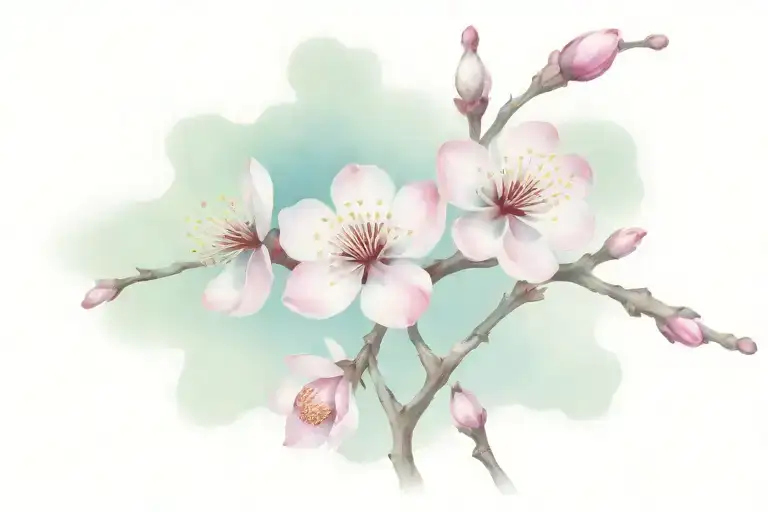 plum blossom tattoo design idea