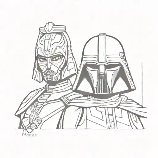 Darth Vader Captain Rex Ahsoka Tano tattoo design idea