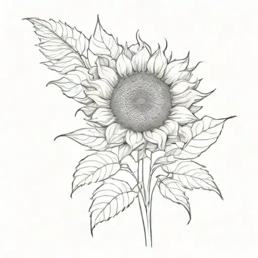 sunflower with semicolon   tattoo design idea