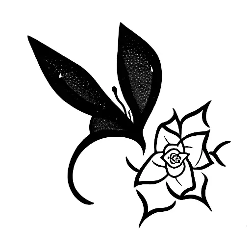 manta with flower tattoo design idea