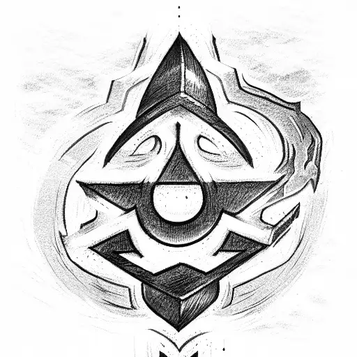 A magical rune of good luck tattoo design idea