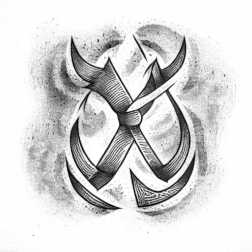 A magical rune of good luck tattoo design idea