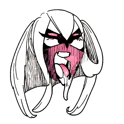 vampira sexy seios mamilos cabelos longos ahegao  tattoo design idea