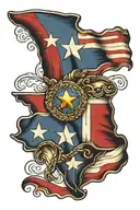 texas flag waving tattoo design idea