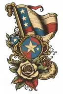 texas flag waving tattoo design idea