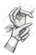 A detailed illustration of a man's hands reaching out to help others, embodying the spirit of a hero tattoo design idea