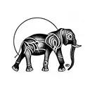 Elephant half skeleton tattoo design idea