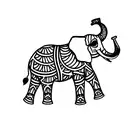Elephant half skeleton tattoo design idea