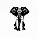 Elephant half skeleton tattoo design idea