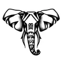Elephant half skeleton tattoo design idea