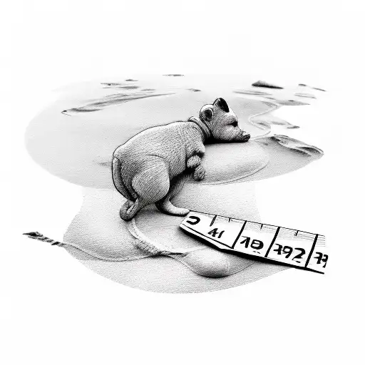 A tape measure wrapped around a baby footprint tattoo design idea