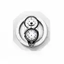 A tape measure wrapped around a baby footprint tattoo design idea