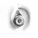 A tape measure wrapped around a baby footprint tattoo design idea