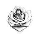 A tape measure wrapped around a baby footprint with a rose tattoo design idea