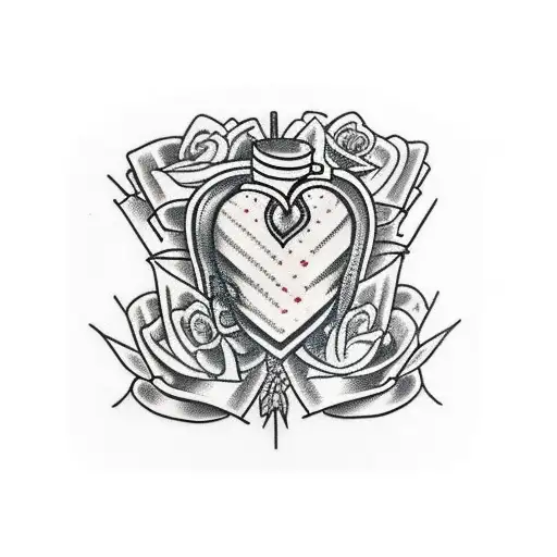 Human heart with plasters tattoo design idea