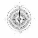 broken clock mixed with compass  tattoo design idea