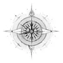 broken clock mixed with compass  tattoo design idea