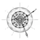 cracks through a clock tattoo design idea