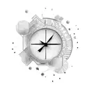 cracks through a clock tattoo design idea