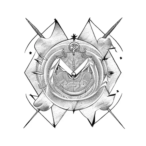 zodiac Cancer and Sagittarius tattoo design idea