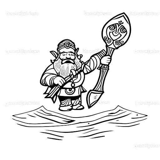 dwarf with axe tattoo design idea