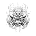 mascara oni tattoo design idea