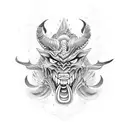 mascara oni tattoo design idea