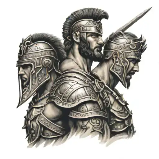roman empire and gladiators (power) tattoo design idea