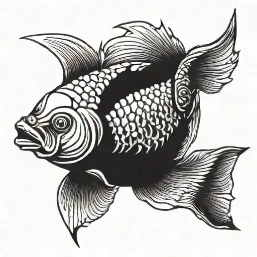 carpe koi tribale tattoo design idea