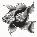 carpe koi tribale tattoo design idea