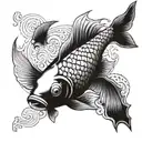 carpe koi tribale tattoo design idea