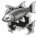 carpe koi tribale tattoo design idea