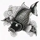 carpe koi tribale tattoo design idea