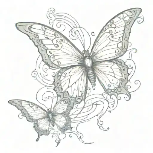 butterfly flying dream caster casper flies tattoo design idea