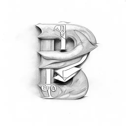tongue with letter J hidden tattoo design idea