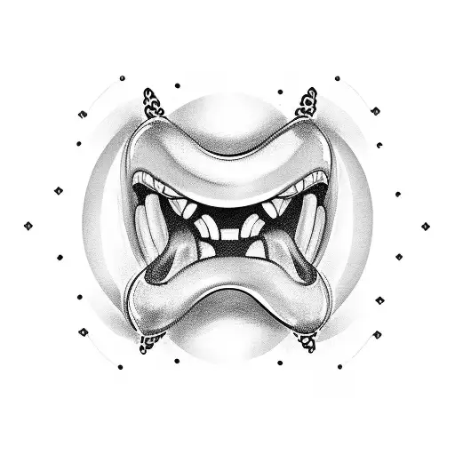 Tattoo of a tongue with letter J hidden tattoo design idea