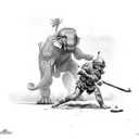 David vs Goliath the giant tattoo design idea