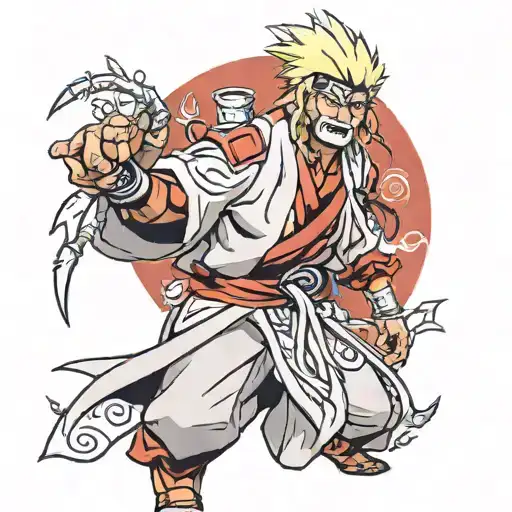 jiraiya in sage mode resurected by sung jin woo from solo leveling tattoo design idea