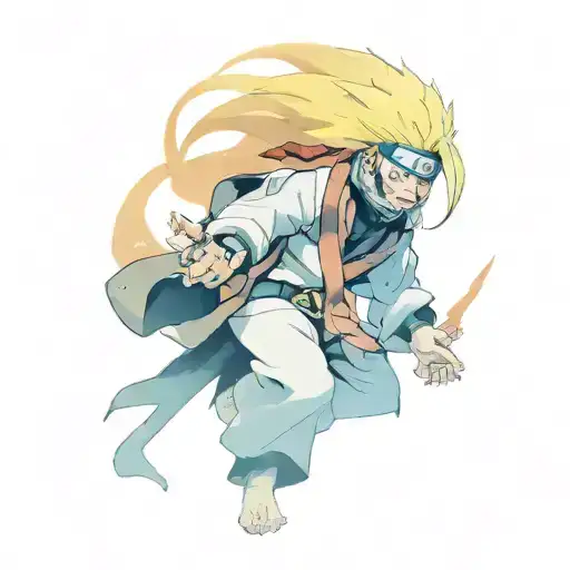 jiraiya from naruto as a shadow from solo leveling tattoo design idea