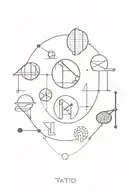 multiple minimalistic tatto design featuring engineering, family and  tennis elements  tattoo design idea
